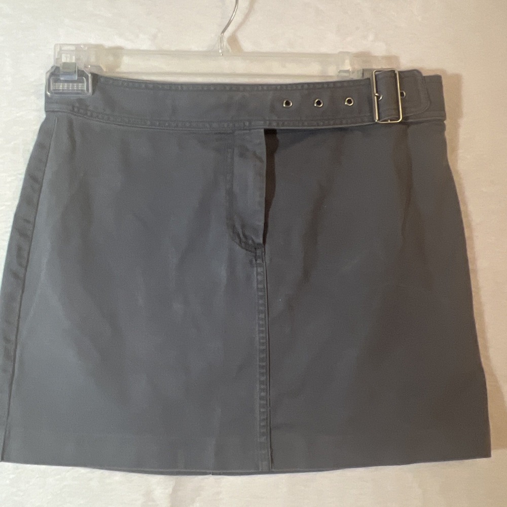 J Crew Women's Y2K Grey Mini Utility Skirt Wide Belt Detail Size 6